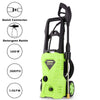 Homdox Power Washer 2600 PSI Electric Pressure Washer 1.6 GPM High Pressure Washer with Power Nozzle Gun and Spray Gun for Car, Garden, Patio (Green)