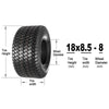 Set of 2 18x8.50-8 18x8.5x8 Lawn Mower Golf Cart Turf Tires 4PR P332