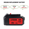 4Pack 20V DCB200 6000mAh Replacement Battery for Dewalt 20V Lithium Battery Max XR DCB204 DCB205 DCB206 DCB205-2 DCB201 DCB203 DCB181 DCB180 DCD/DCF/DCG/DCS Series Cordless power tools