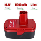 2Pack 5.0Ah 19.2 Volt Lithium Battery Replacement for Craftsman C3 Battery XCP Craftsman 19.2 Volt Battery 130279005 1323903 130211004 11045 315.115410 315.11485