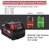 2PACK 4.0Ah Lithium Ion Replacement Battery for 18V Milwaukee M18 Series Cordless Power Tools 48-11-1840 48-11-1820 48-11-1850