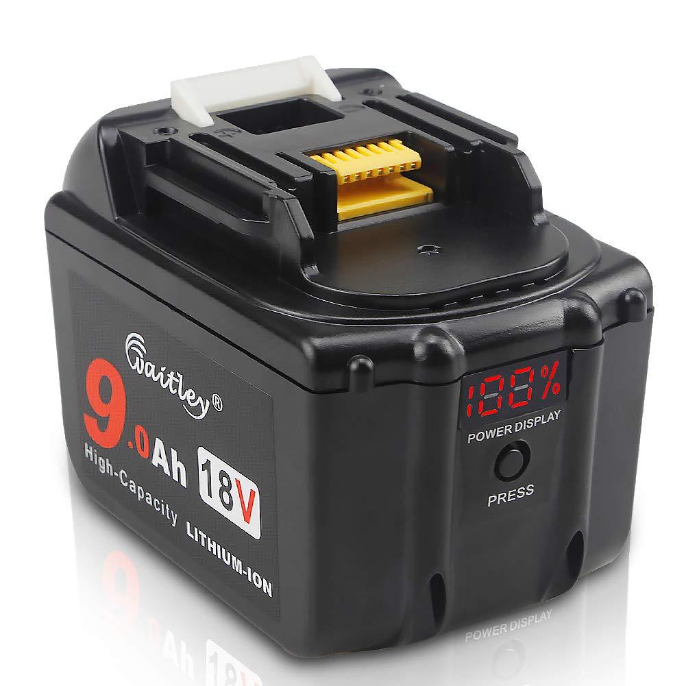 Waitley BL1830 18V 9.0Ah Replacement Battery Compatible with Makita BL1840 BL1850 BL1860 BL1890 LXT Lithium-Ion Battery Tools with LED Indicator