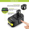 Replacement for Ryobi 18V Battery 6.0Ah Lithium Ion ONE+ Plus P102 P103 P104 P105 P107 P108 P109 P122 Cordless Tools 2Pack