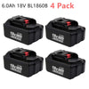 4 Pack 6.0Ah 18V BL1860B Battery Lithium-ion Replacement for Makita 18V Battery BL1815 BL1830 BL1835 BL1840 BL1845 194205-3