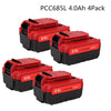 4Pack 20V Max 4.0Ah Lithium PCC685L Replacement Battery Compatible with Porter Cable PCC685L PCC680L Cordless Tools Batteries (NOT for Craftsman)