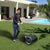 ROVSUN Lawn Roller with Handle Steel Drum, 16 Gallon Garden Yard Kit, Water Filled Push/Pull Sod Roller 16''x19.5''