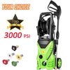 Homdox Electric High Pressure Washer 3000PSI 1.8GPM Power Pressure Washer Machine 1800W with Power Hose Gun Turbo Wand,5 Interchangeable Nozzles and Rolling Wheels