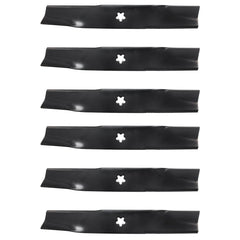 USA Mower Blades U12025BP (6) High-Lift for Husqvarna 539113425 Dixon 575296401 Length 16-1/4 in. Width 2-1/2 in. Thickness .200 in. Center Hole 5 Point Star 48 in. Deck