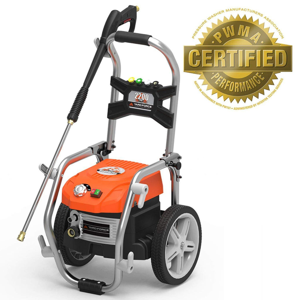 Yard Force PSI Brushless Electric Pressure Washer with Adjustable Pressure and BONUS Turbo Nozzle - YF2200BL