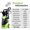 HX4001 3000PSI 1.80 GPM Electric Pressure Washer,1800W Rolling Wheels High Pressure Professional Washer Cleaner Machine W/5 Quick-Connect Spray Tips Onboard Detergent Tank