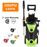 Homdox 3500 PSI Power Washer Electric Pressure Washer 2.6 GPM 1800W Electric Power Washer Cleaner with Hose Reel and 4 Nozzles