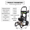 Mabay 3600PSI 212CC Gas Pressure Washer, 2.8GPM Gas Powered Power Washer, 2 Years' Warranty (Black)