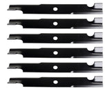 USA Mower Blades U15205BP (6) High-Lift for Exmark 103-6383 103-6383-S Length 20-1/2in. Width 2-1/2in. Thickness .250in. Center Hole 15/16in. 60in. Deck