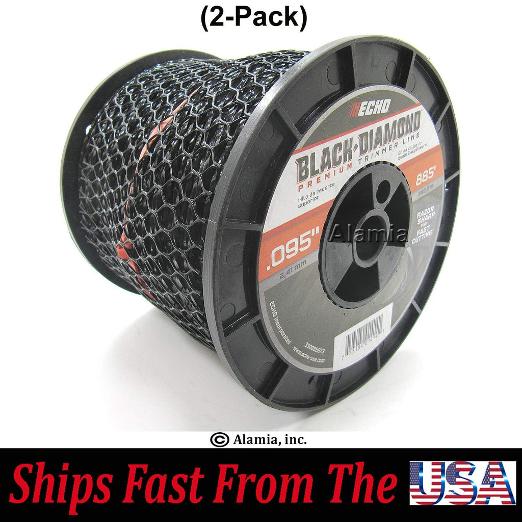 (2-Pack) Echo Black Diamond .095# 330095073, Commercial Trimmer Line 3-Lbs. Medium Spool 885 Feet