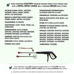 Sewer Jetter - 50 FT Premium Drain Cleaner for Your Electric or Gas Pressure Washer Up to 2.8 GPM (ONLY for Trigger Guns That Have a Metal Spray Lance)